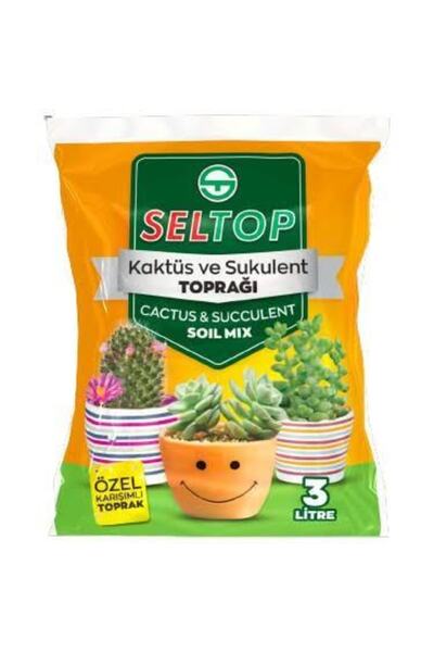 SELTOP 3 Lt Kaktüs Ve Sukulent Toprağı, Çiçek Toprağı, Torf, Saksı Toprağı, S...