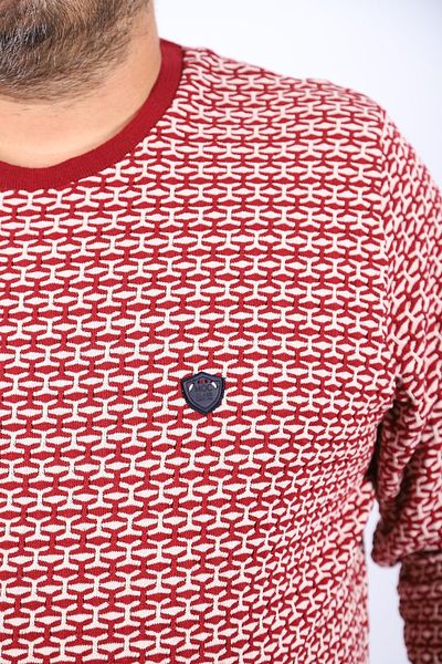 MocGrande Large Size Men's Crew Neck Sweatshirt 22715-burgundy