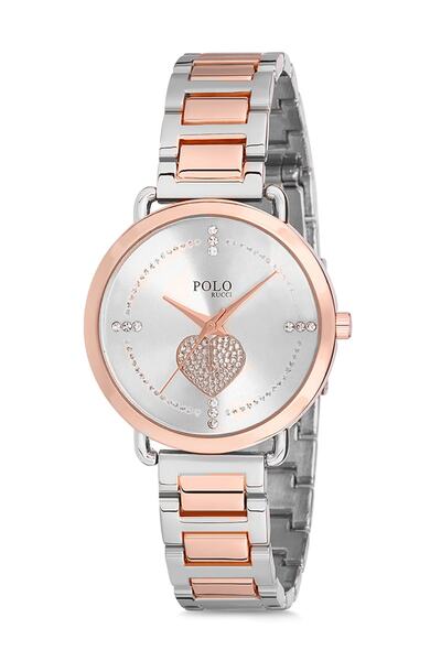 POLO Rucci Heart Pattern Stone Metal Women's Wristwatch Fbn1577x Silver - Rose