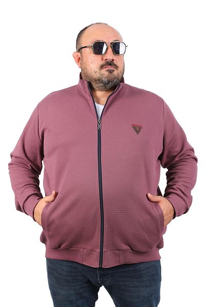 MocGrande Plus Size Cardigan Zippered Approval 22723-lıla