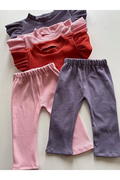 özge başaran Комплект боді для дівчинки з лосинами та оборкою на плечах