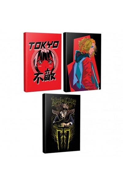 Halk Kitabevi 3 Notebook Black Clover - Tokyo Revengers - Fearless