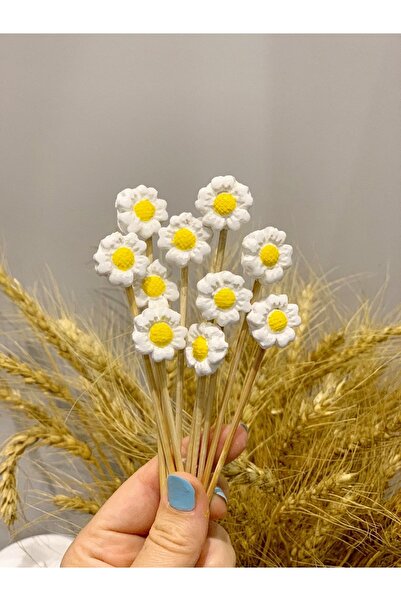 Dekoratif Papatya Seti 10'lu Saksı Süsü - Saksı Dibi Süsü - Saksı Aksesuarı