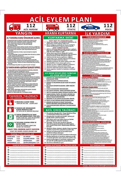 Emek İkaz Levhaları Emergency Action Plan Instruction Warning/Warning Sign