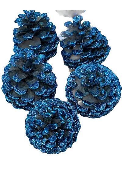 Art Pine Natural Quality Glitter Pine Cone in Every Color 5 Pieces of Christmas Ornament, Pine Cone, New Year Entertainment Ornaments