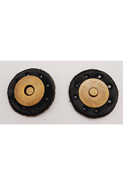 angel çanta aksesuar ترصيع مغناطيسي من الجلد الحقيقي باللون الأسود مع معدن عتيق