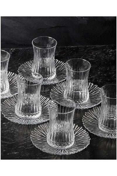 Amentes Elysia Model Imported Tea Cup 6 Pieces, Imported Tea Plate 6 Pieces (SET 12 PIECES)