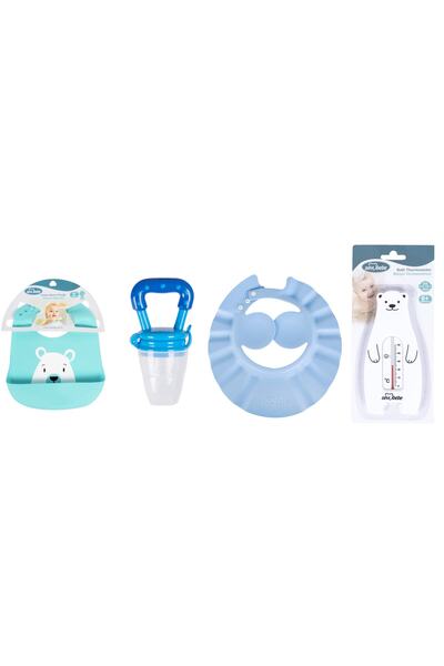 Sevi Bebe Bakım Seti(silikon Önlük+meyve Emziği+duş Başlığı+banyo Termometre)