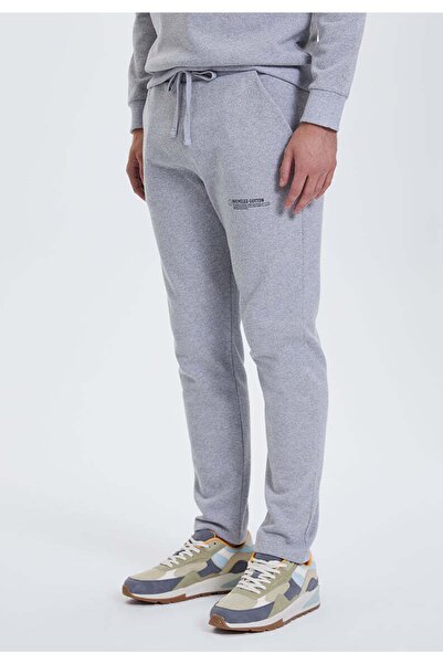 WESTMARK LONDON Γκρι μελανζέ βαμβακερό ανδρικό παντελόνι με ίσιο πόδι, κανονική εφαρμογή, ανδρικό παντελόνι από ανακυκλωμένο βαμβάκι