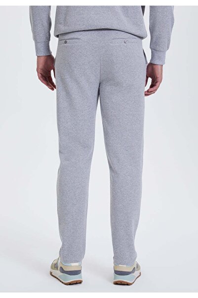 WESTMARK LONDON Γκρι μελανζέ βαμβακερό ανδρικό παντελόνι με ίσιο πόδι, κανονική εφαρμογή, ανδρικό παντελόνι από ανακυκλωμένο βαμβάκι