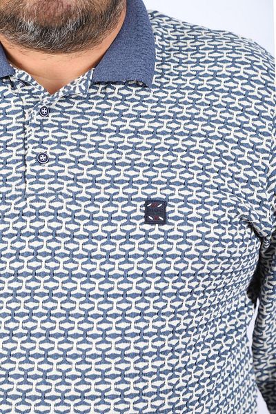 Starbattal Ανδρικό φούτερ μεγάλου μεγέθους Polo Neck 22714-indigo