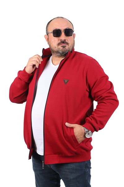 Starbattal Ζακέτα μεγάλου μεγέθους με φερμουάρ Εγκρίθηκε 22723-μπορντό