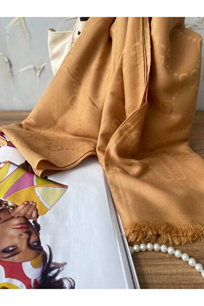 Nilbutik Kadın Tesettür Gucci Desen Ipeksi Jakar Şal