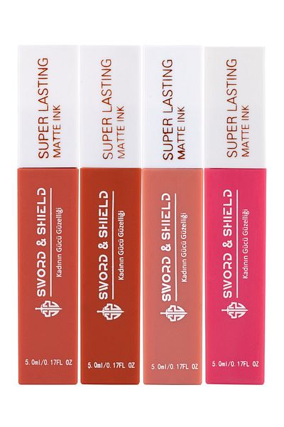 Sword & Shield 4 Pieces Super Lasting Liquid Matte Lipstick