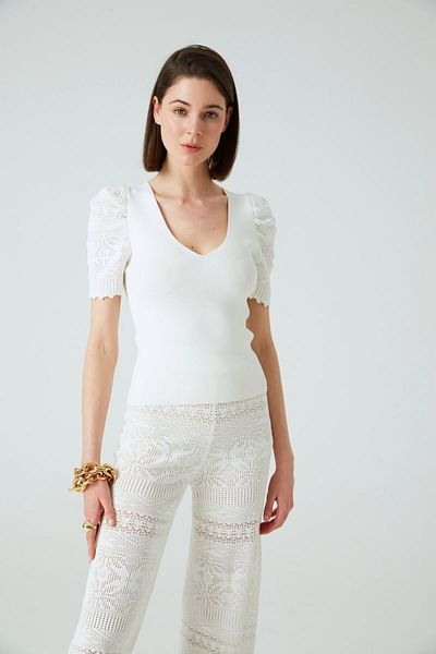 JOIN US Crochet Princess Sleeve Blouse