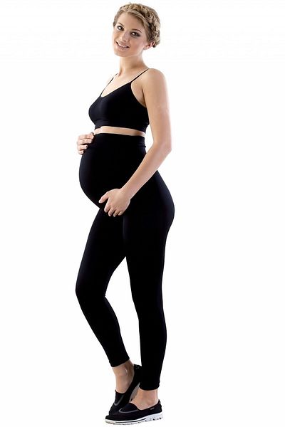 Emay Women's Comfortable Maternity Tights Black 5400S