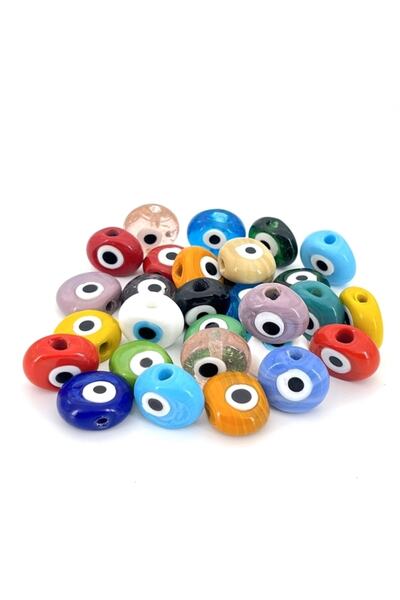 Selvi Konsept Danagöz Cam Nazar Boncuğu 2,5 Cm Büyük Boy Karışık Renk 8 Adet