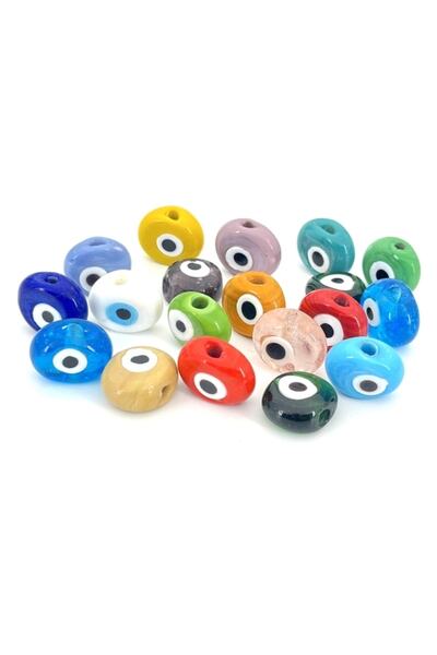 Selvi Konsept Danagöz Cam Nazar Boncuğu 2,5 Cm Büyük Boy Karışık Renk 8 Adet