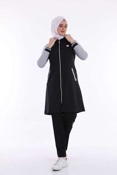 Elif Okur Hooded Hijab Tracksuit Set 1030