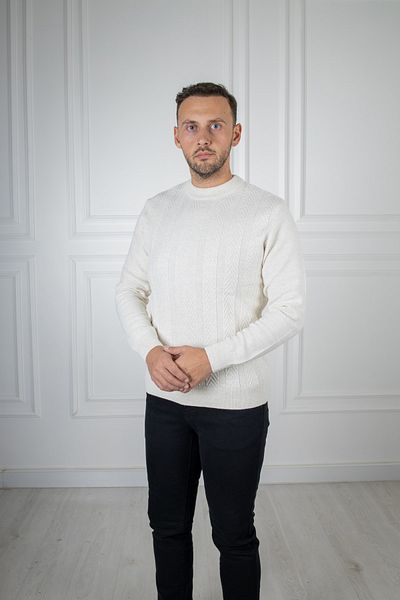 Sarar Interview Half Turtleneck Patterned Ecru Knitwear Sweater