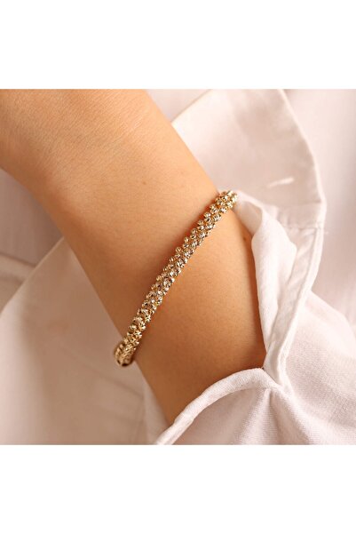 Sembol Gold Italy 14k Dorika Sarı Altın Bileklik 7 Mm