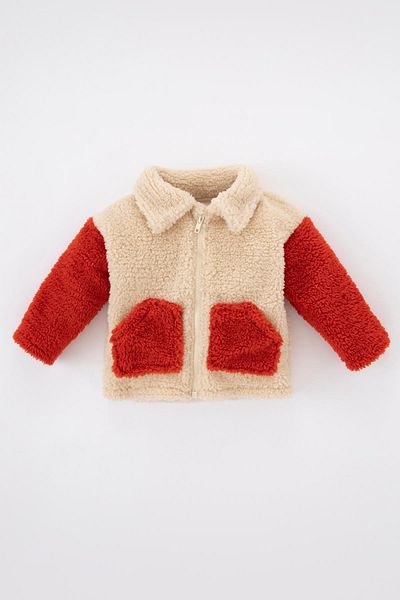 DeFacto Baby Boy Basic póló nyakú plüss kardigán