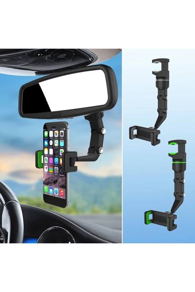 Canderel Dikiz Aynası Telefon Tutucu 360 Derece Dönebilir Kıskaç Masa Sıkıştı...