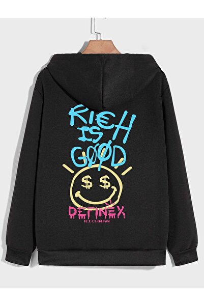 Deocept Rieh Good Black Oversize Sweatshirt Jacket