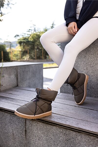 ANGELİNA JONES Milena Kadın Haki Yeşil Parasut Kumaş Bot