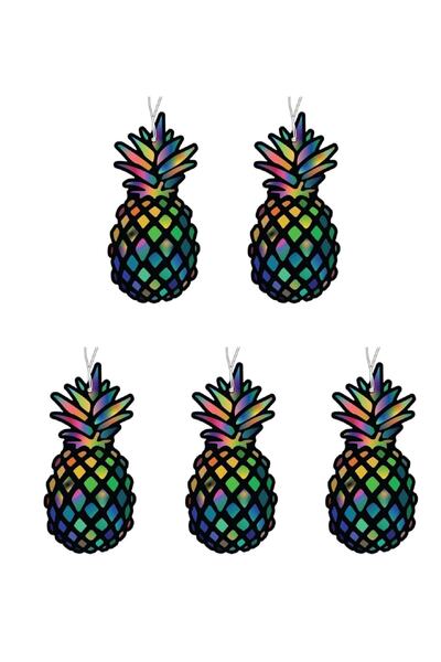 Jethızında 5'li Set Ananas Tasarımlı Dekoratif Araç Kokusu