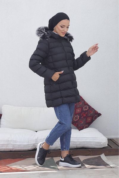 KMKkombin Αδιάβροχο Mini Coat Μαλακό παλτό με κουκούλα Stand