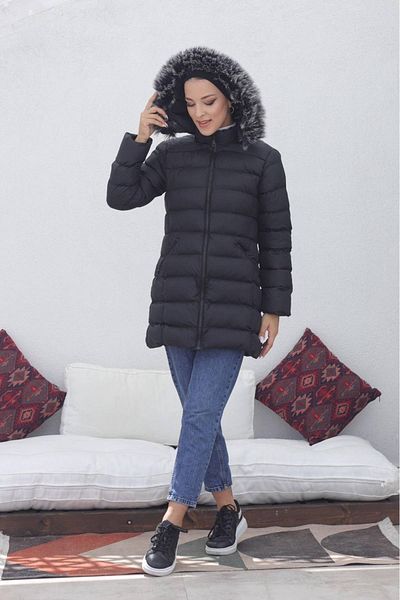 KMKkombin Αδιάβροχο Mini Coat Μαλακό παλτό με κουκούλα Stand