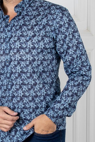 Sarar Εντάσεις Marina Floral Navy Blue πουκάμισο
