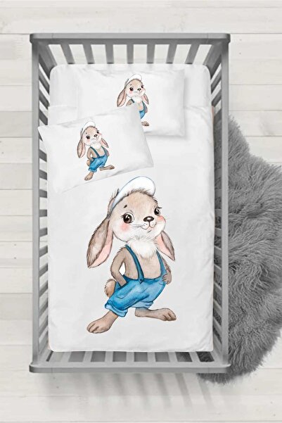 Bebek&çocuk Ranforce Lastikli Çarşaf 60x120 / 15 2'li Yastık Kılıfı - Tavşancık