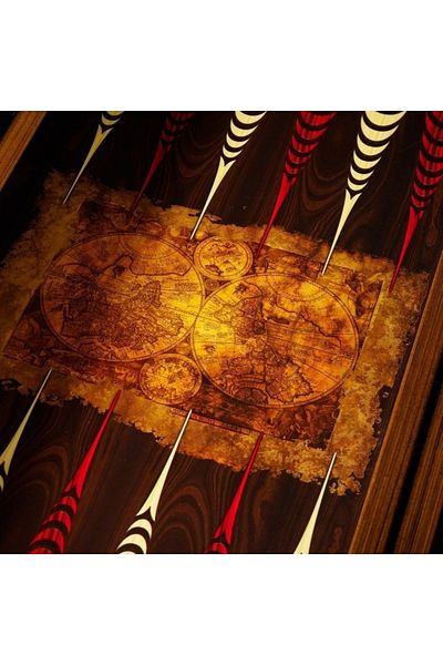 hediyeconcepti All Quality Wooden Material Piri Reis Map Custom Design Backgammon
