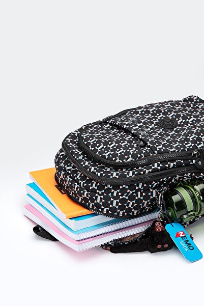 NEMO BAGS حقيبة مدرسية نمط أسود للجنسين حقيبة كمبيوتر محمول وحقيبة سفر رياضية...