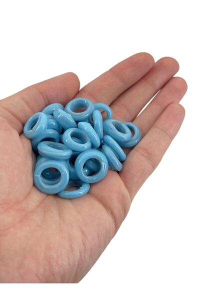 Selvi Konsept Kalıpsız Dilgöz Cam Boncuk Mat Mavi 30 Adet