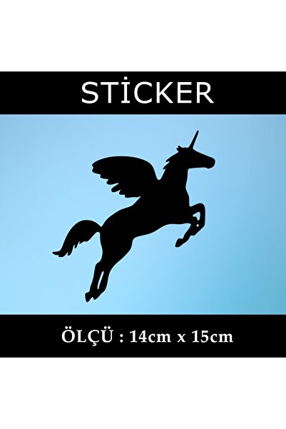 Fresh ملصق ملصق على شكل حصان طائر مجنح - قطعتان من خزانة السيارة الزجاجية وخو...
