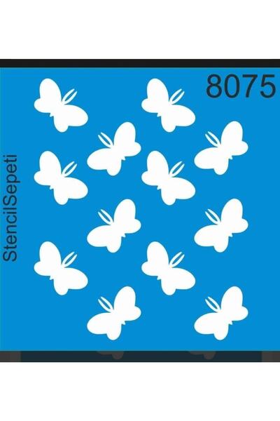 DERYA DESİNG ART Butterflies Pattern Stencil Template St8075 20X20 cm