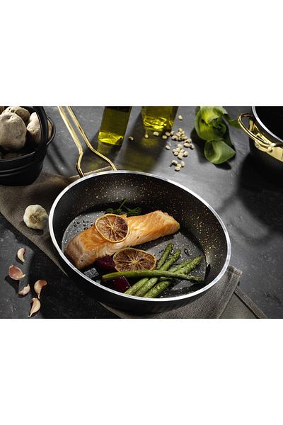 Lines 26 cm Black Maya Granite Patterned Pan Handle