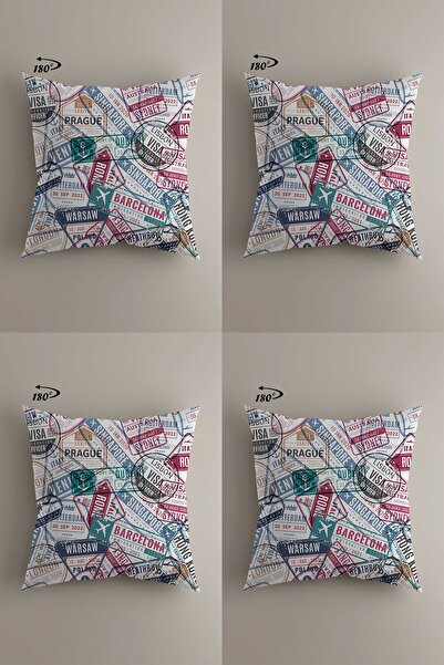 LadiesHome Husă de pernă decorativă, imprimată digitală, cu două fețe, cu des...