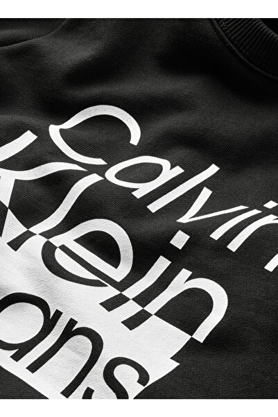 Calvin Klein Baskılı Erkek Çocuk Siyah Sweatshırt Ib0ıb01438