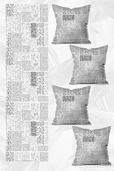LadiesHome Set de huse de pernă cu design special pentru alergători și 4 piese 5 piese (140x40) (43x43 cm)