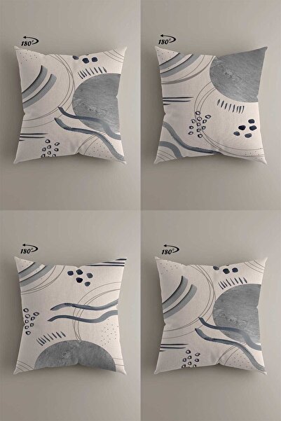 LadiesHome تصميم ديكور حديث مزدوج الجوانب مطبوع رقميًا مكون من 4 أغطية وسائد ...