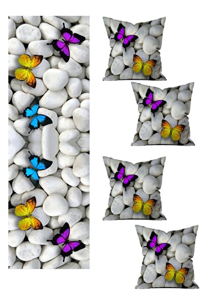 LadiesHome Set de huse de pernă cu design special pentru alergători și 4 pies...