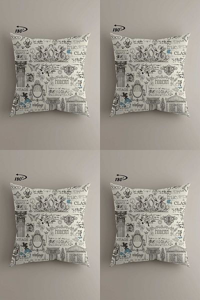 LadiesHome Modern Decorative Design Double Sided Digital Printed 4-Piece Decorative Throw Pillow Cover