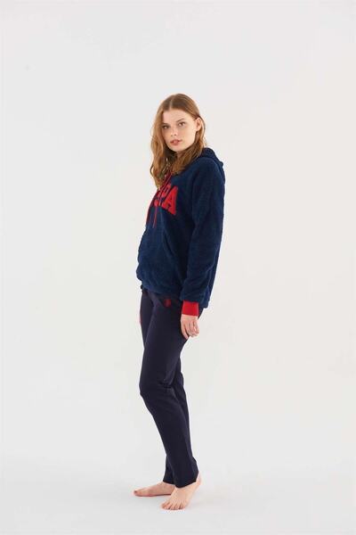 U.S. Polo Assn. 16808 Kadın Uzun Kol Polar Pijama Takımı