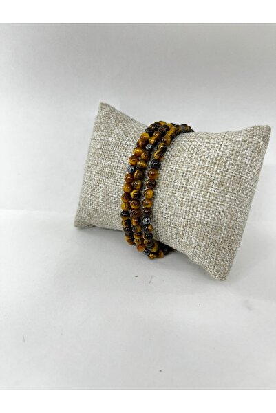 Deniz Doğal Taş Sertifikalı Kaplan Gözü Hematit ( Taşlar) Doğaltaş Kolye Bile...