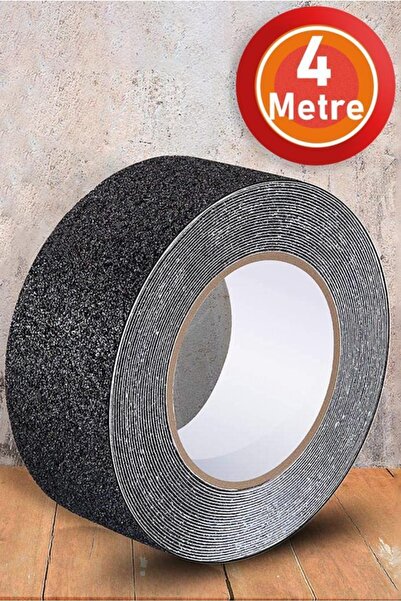 Telvesse 4 Mt Bondit Siyah Yapışkanlı Kaygan Zemin Bandı Basamak Merdiven Kay...