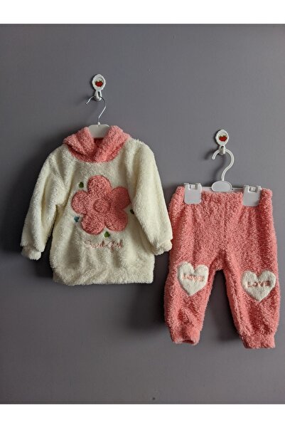 cascade baby&kids Çocuk Kapşonlu Sweatshırt Eşofman Altı Takım Papatya Baskıl...